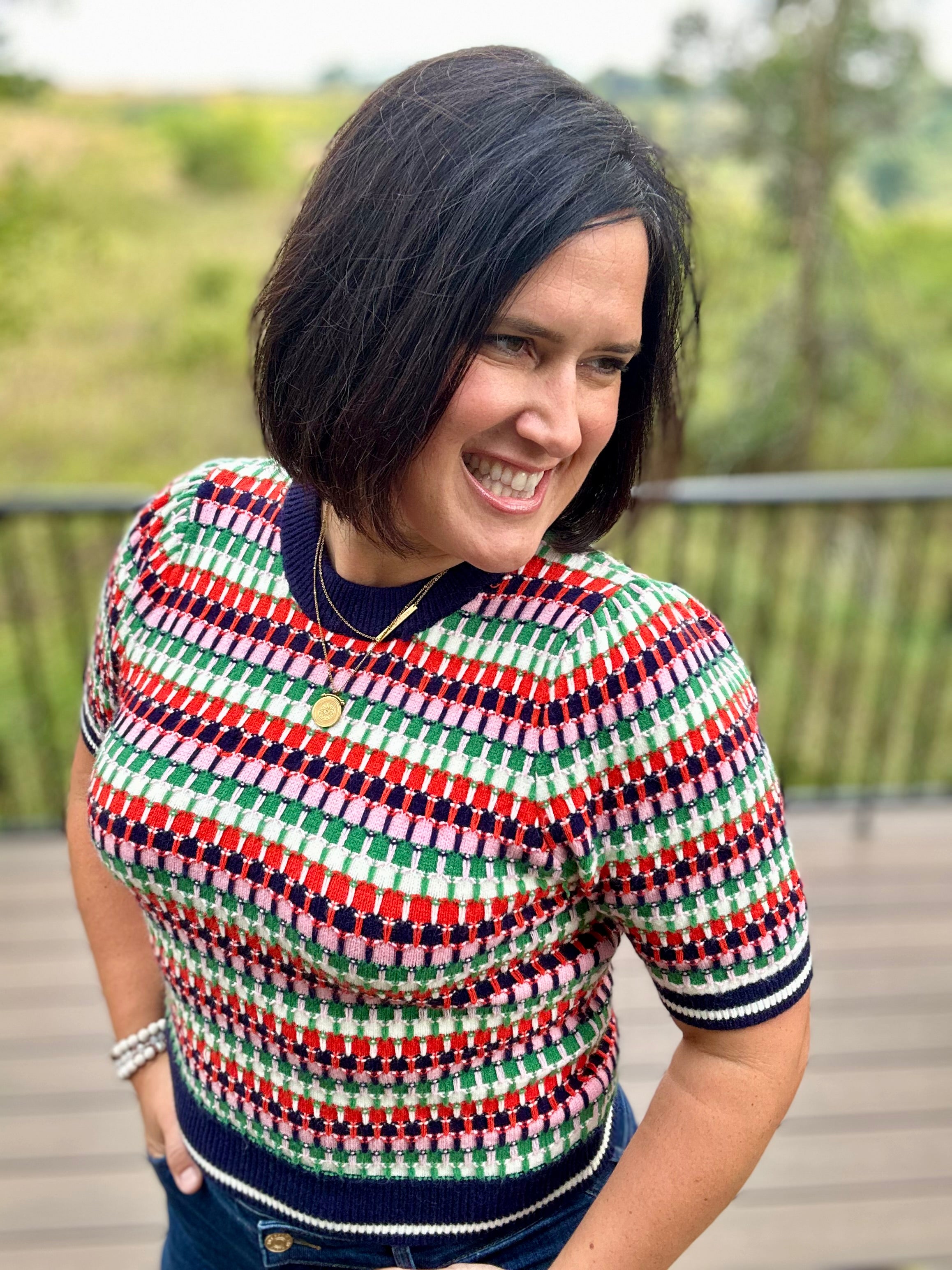 Multi Color Knit Sweater Top Top - Sweater THML