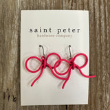 Pink Metal Bow Earrings