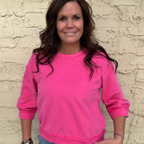 Fuschia Reverse Seam Top Top- Sweatshirt JODIFL