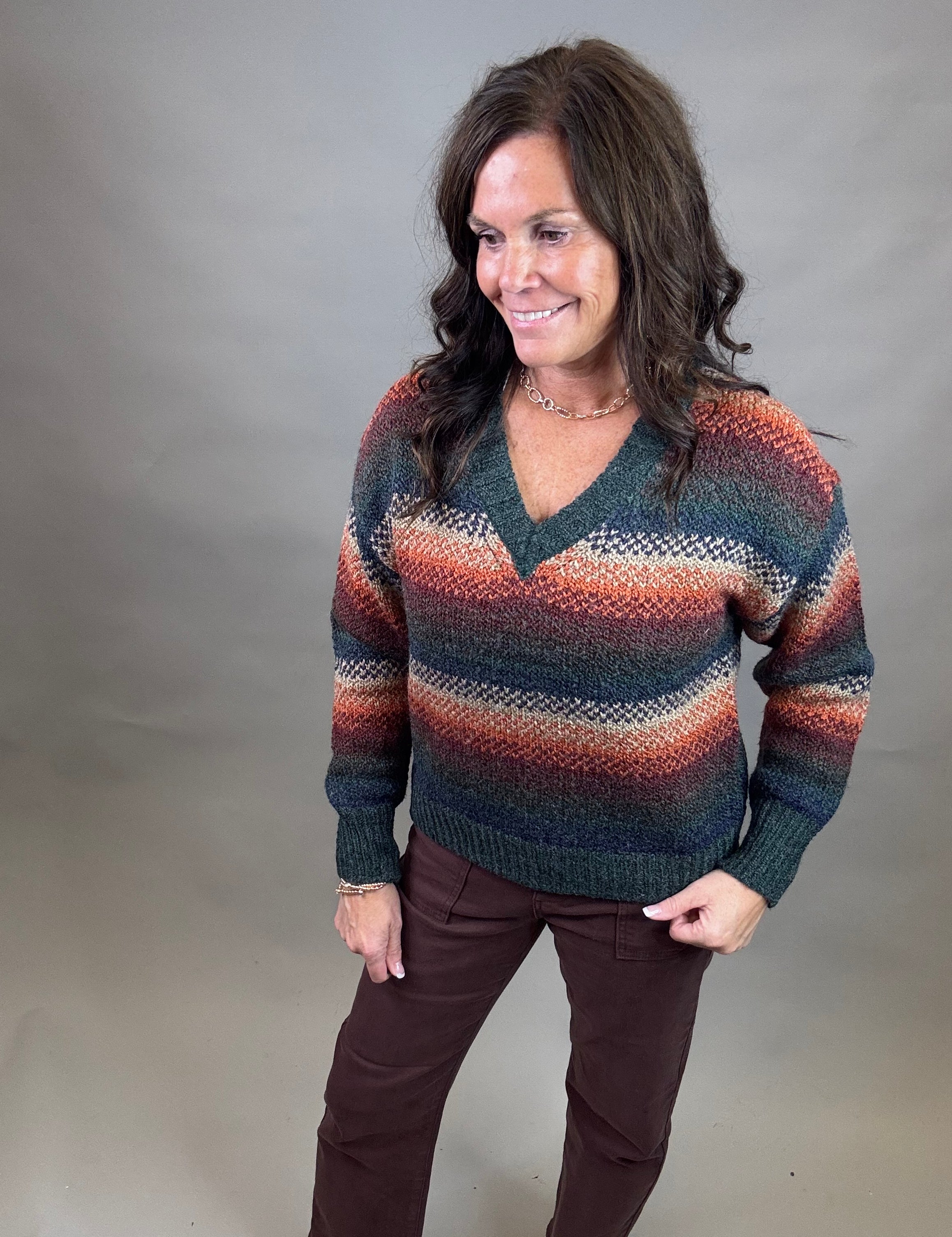 Autumn Ombre Rena Sweater Top - Sweater THREAD & SUPPLY