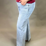 Ankle Wide Leg Palazzo Jeans Bottoms - Pants RISEN
