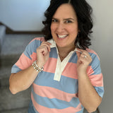 Peach/Blue Rugby Polo