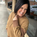 Sepia Half Zip-Up Brushed Terry Top Top - Sweatshirt HEM & THREAD