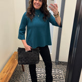 Teal Green Mock Neck Sweater Top - Sweater FATE by LFD