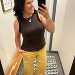 Espresso Ruffle Tank Tops- Tanks DOE & RAE