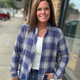 Daphne Indigo Multi Plaid Shirt