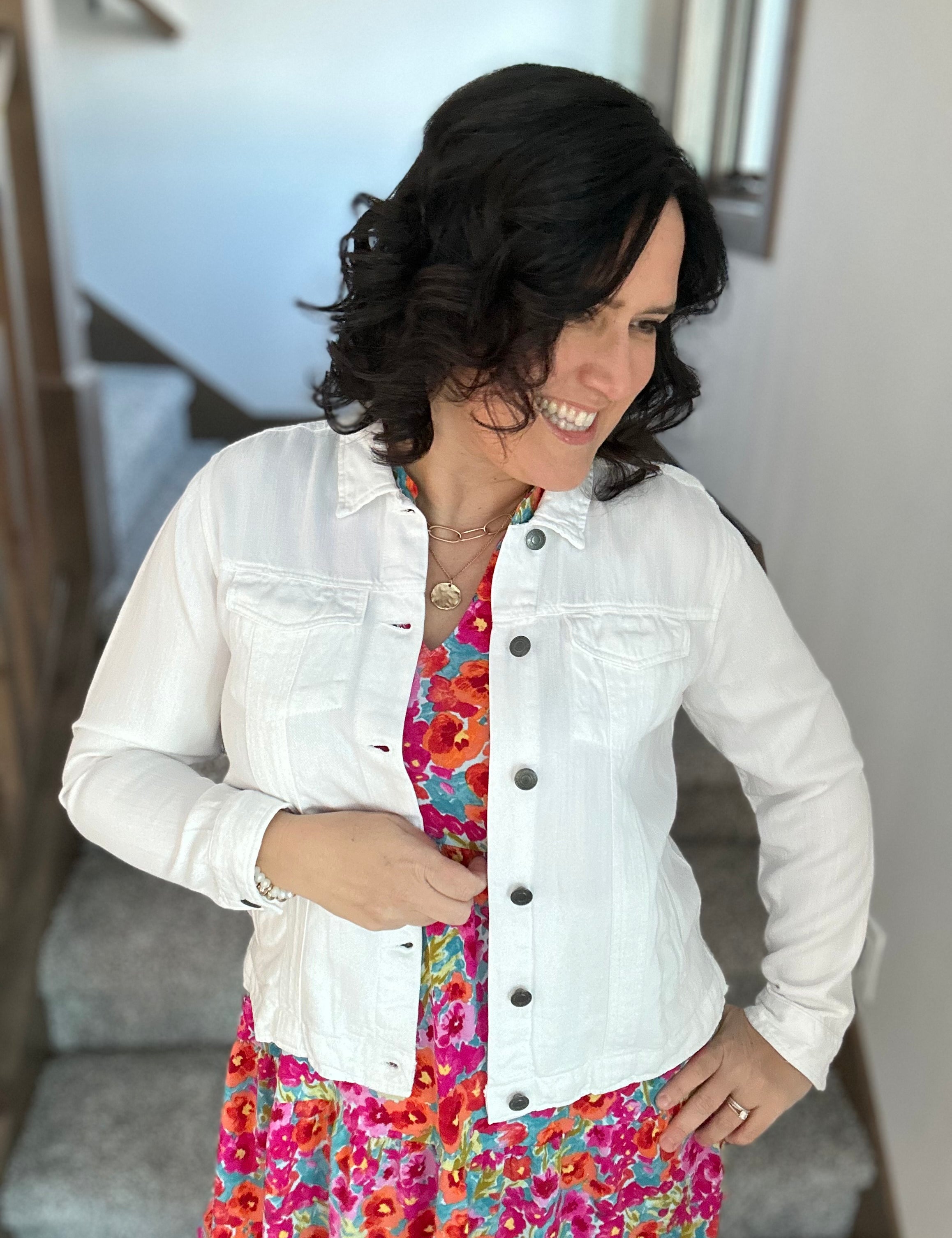 Aqua and Pink Liz Tiered Dress Dresses DEAR SCARLETT