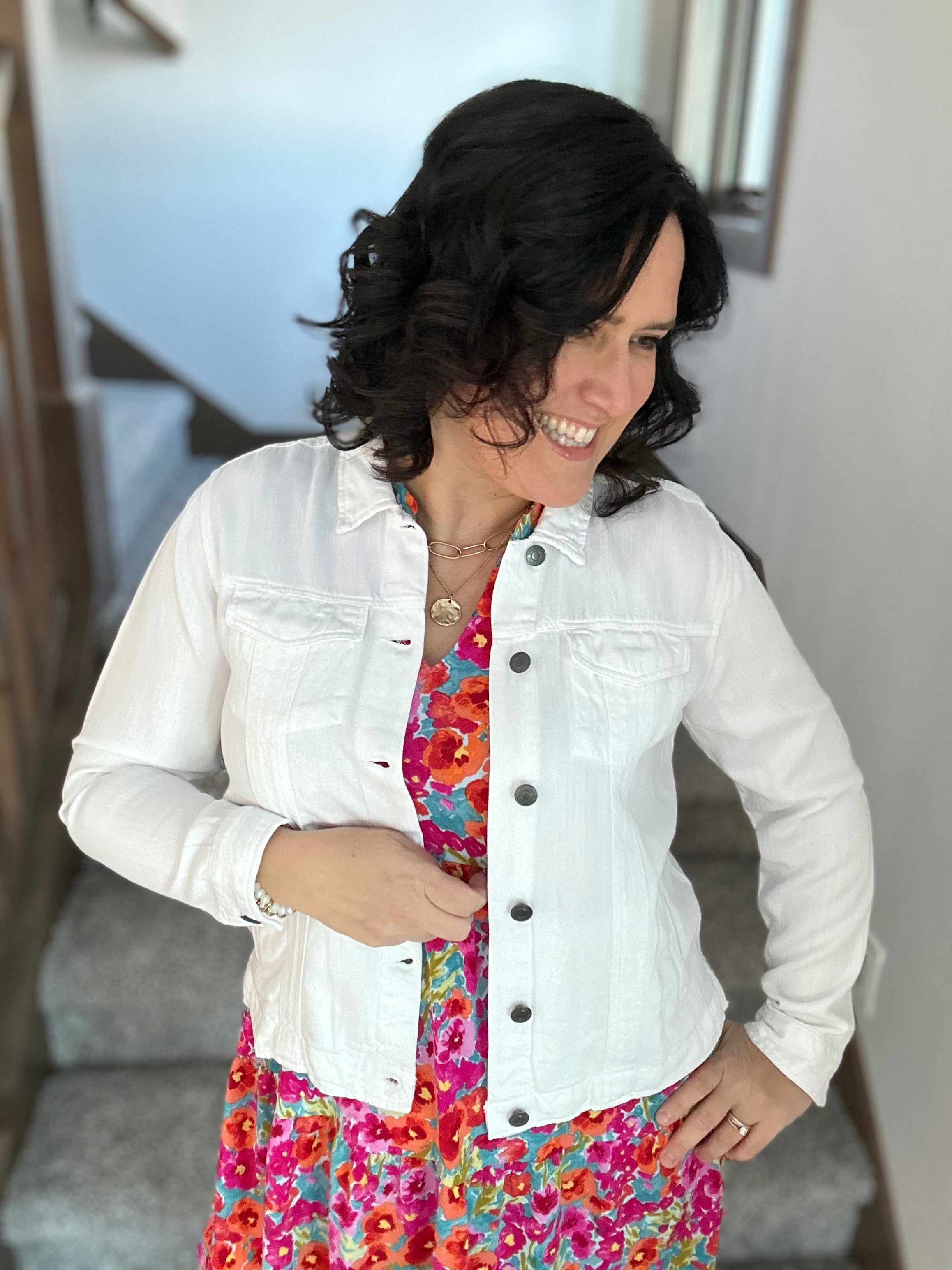 Aqua and Pink Liz Tiered Dress Dresses DEAR SCARLETT