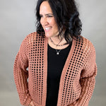 Clay Crochet Cropped Open Cardigan Tops- Cardigans DOE & RAE