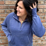 Navy Quarter Zip Sweatshirt