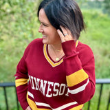 Maroon Minnesota University Sweater Top - Sweater Tea n Rose