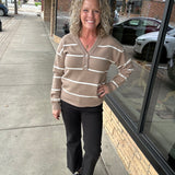Tan Ivory Stripe Brianna Sweater Top - Sweater THREAD & SUPPLY