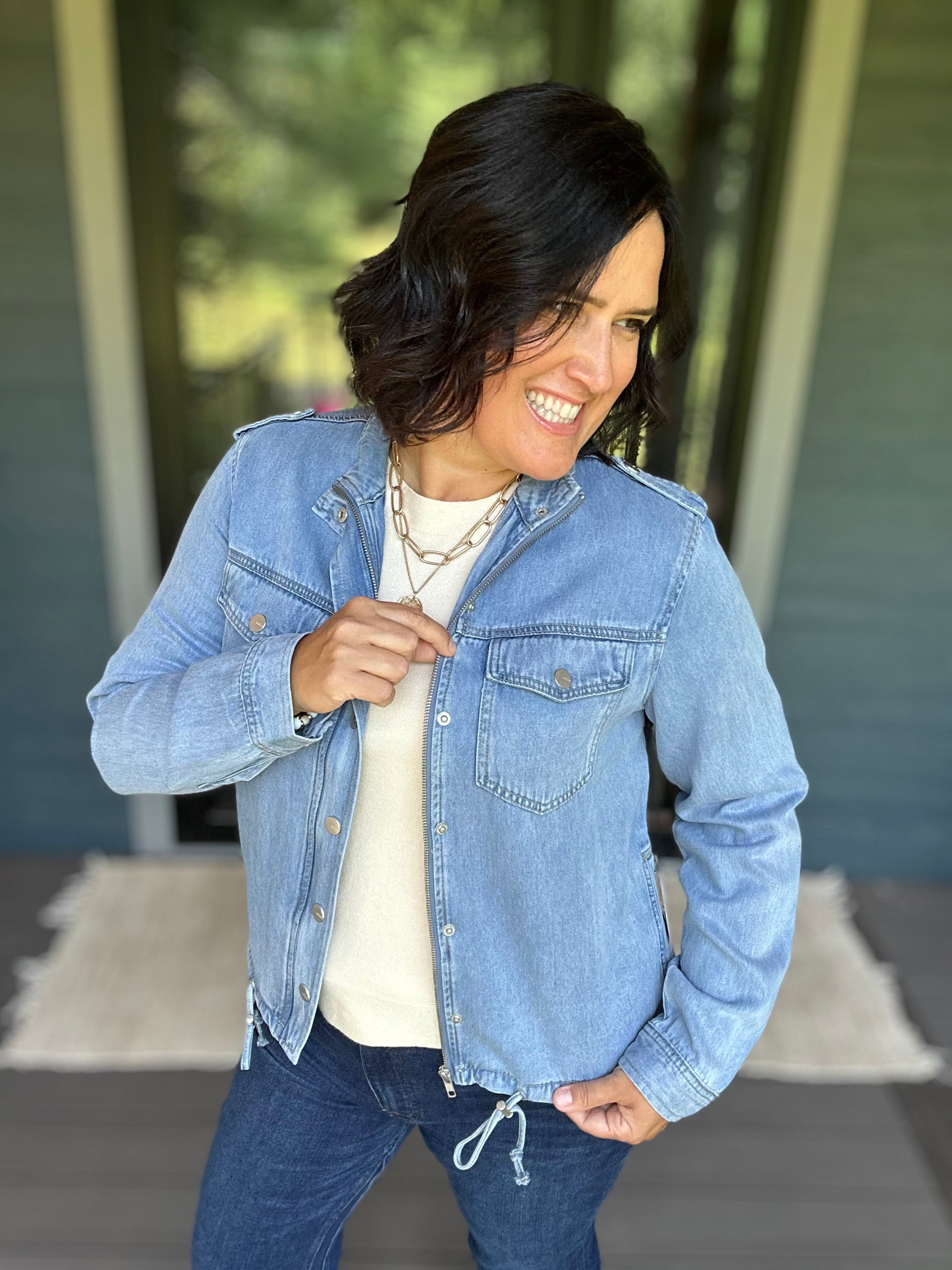Poloo Blue Flap Jacket Outerwear- Jackets MICA DENIM