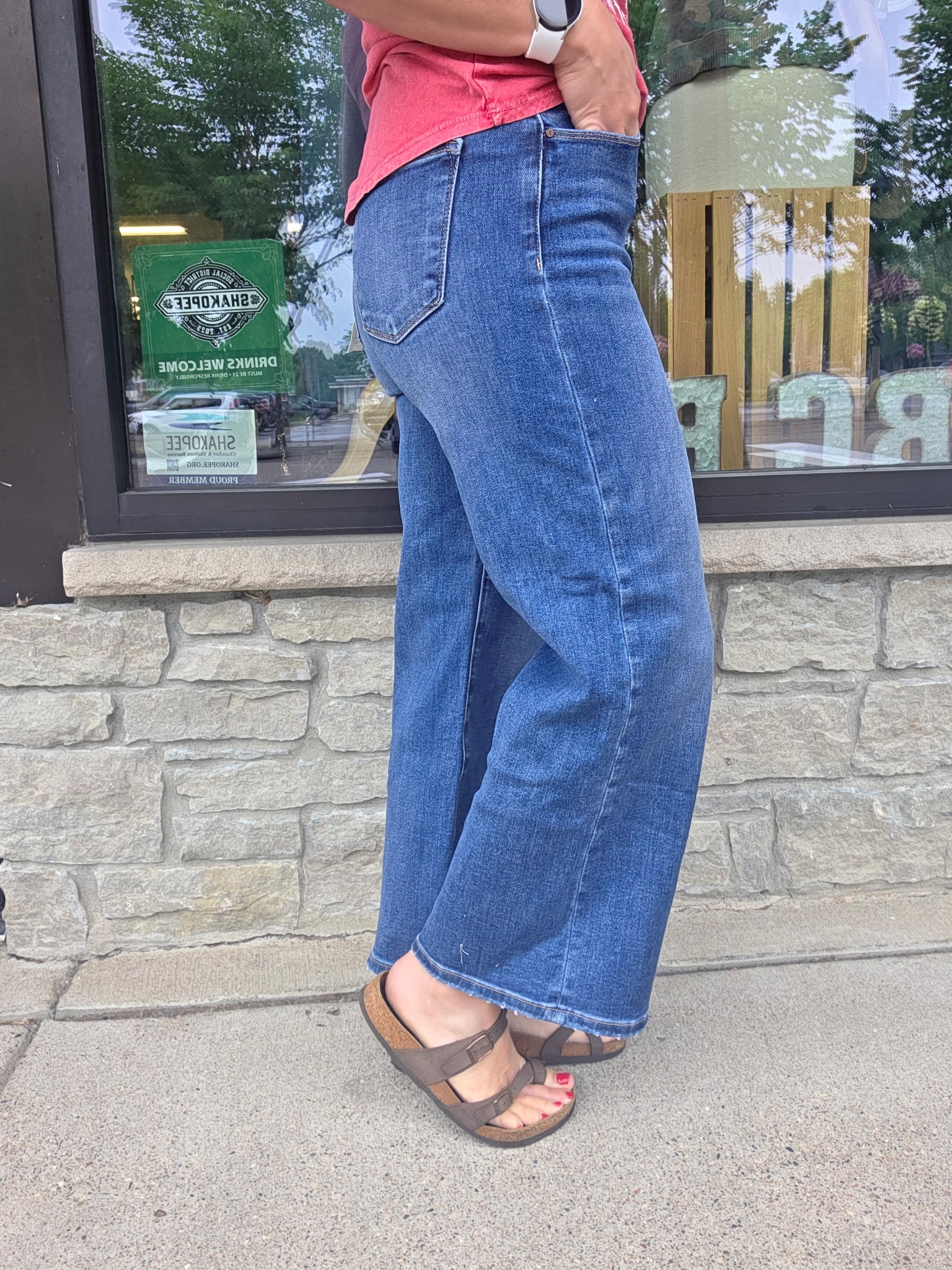 High Rise Wide Leg Ankle Jean Bottoms - Pants RISEN