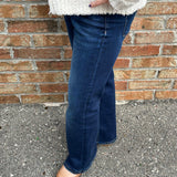 Deep Blue Crop Bootcut Jeans