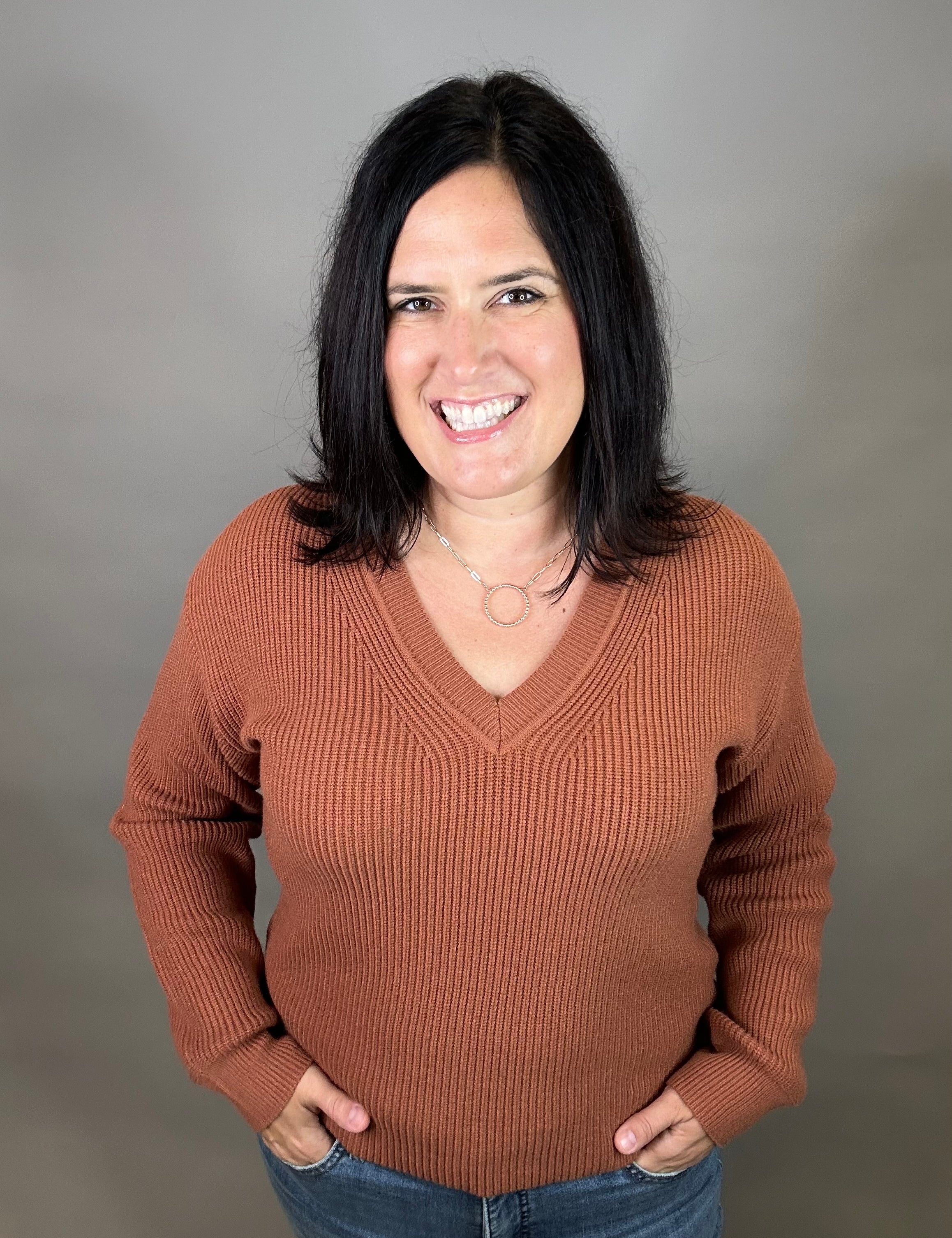 Rustic Brown Cornelia Sweater Top - Sweater THREAD & SUPPLY