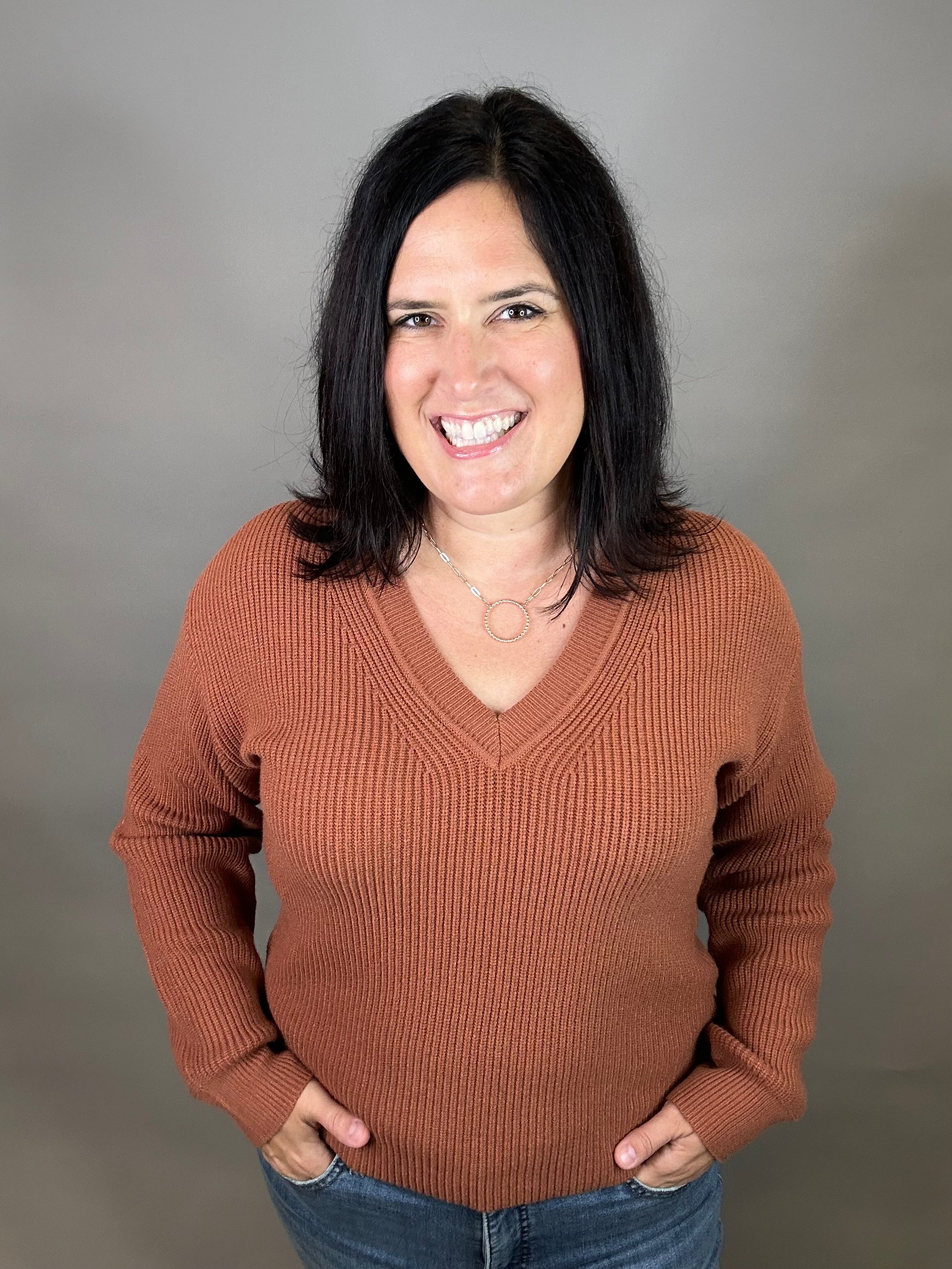 Rustic Brown Cornelia Sweater Top - Sweater THREAD & SUPPLY