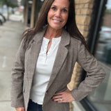 Dark Chocolate Evan Houndstooth Blazer
