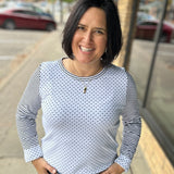 Crew Long Sleeve Polka Dot Stripe Top Tops- Long Sleeve STACCATO
