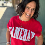 Red Game Day Top Tops- Sweatshirt PANACHE