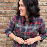 Navy Plaid Shirt Jacket