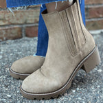 Pryor Taupe Suede Chelsea Boot- MIA Shoes- Boots & Booties MIA