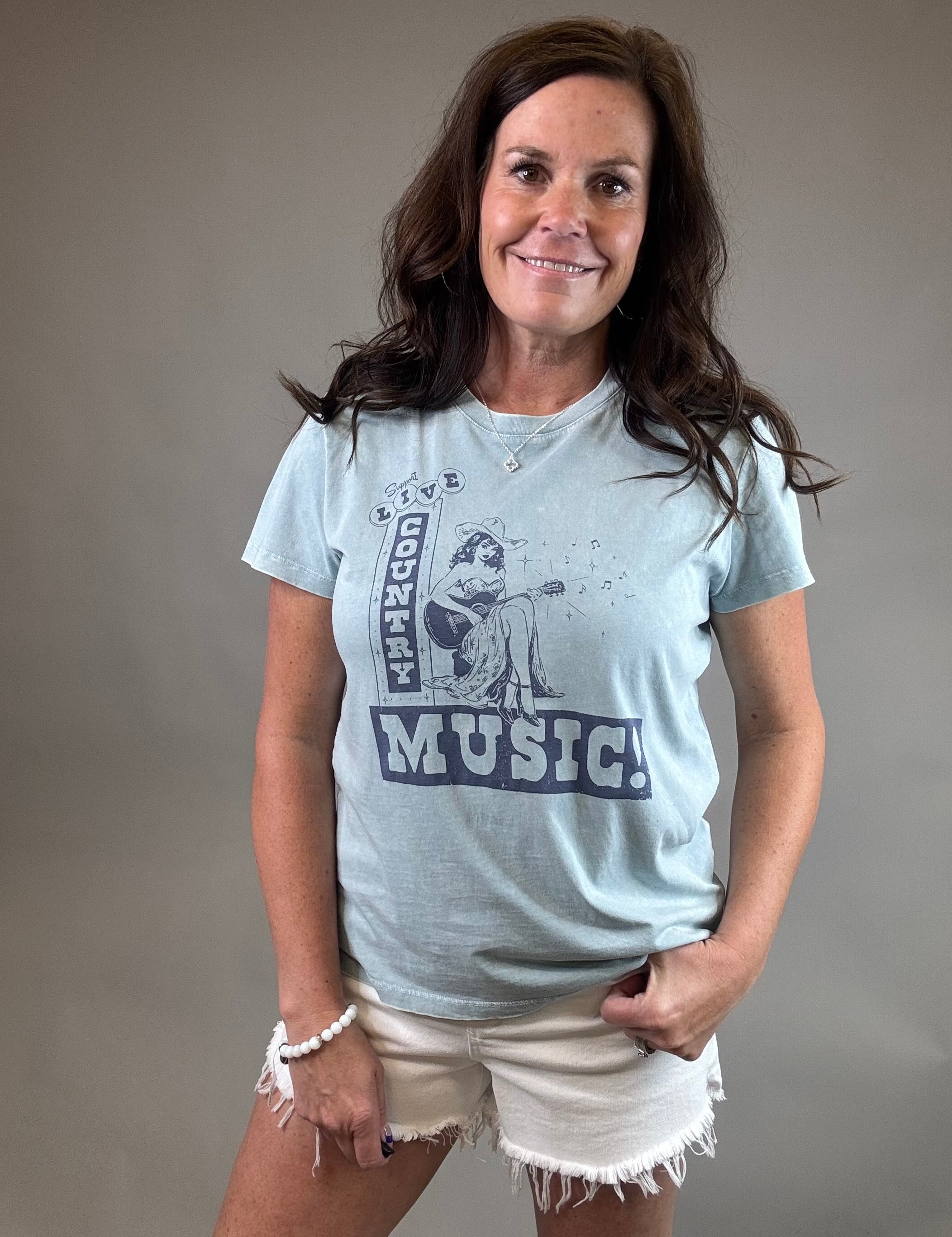 Live Country Music Tee Top - Tee FLAG AND ANTHEM