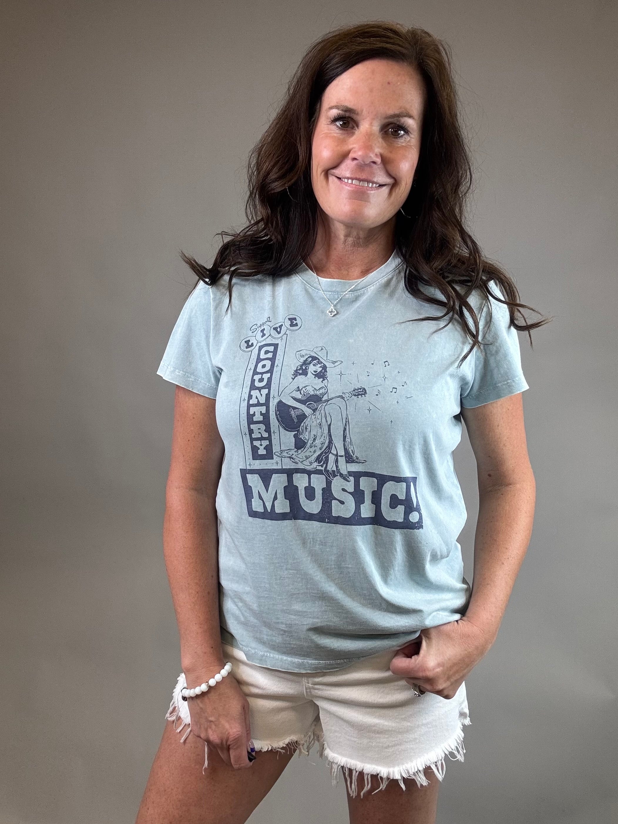 Live Country Music Tee Top - Tee FLAG AND ANTHEM