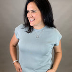 Dusty Blue Bella Tee Top - Tee THREAD & SUPPLY