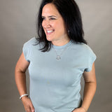 Dusty Blue Bella Tee Top - Tee THREAD & SUPPLY