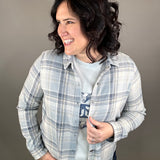 Blue/Tan Beatrice Flannel Tops - Button Ups FLAG AND ANTHEM
