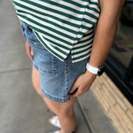 Hunter/White Crew Neck Top Top - Tee WISHLIST