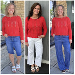 Boatneck Coral Knit Sweater Top - Sweater COZY CO.