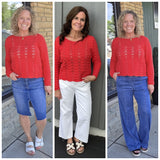 Boatneck Coral Knit Sweater Top - Sweater COZY CO.