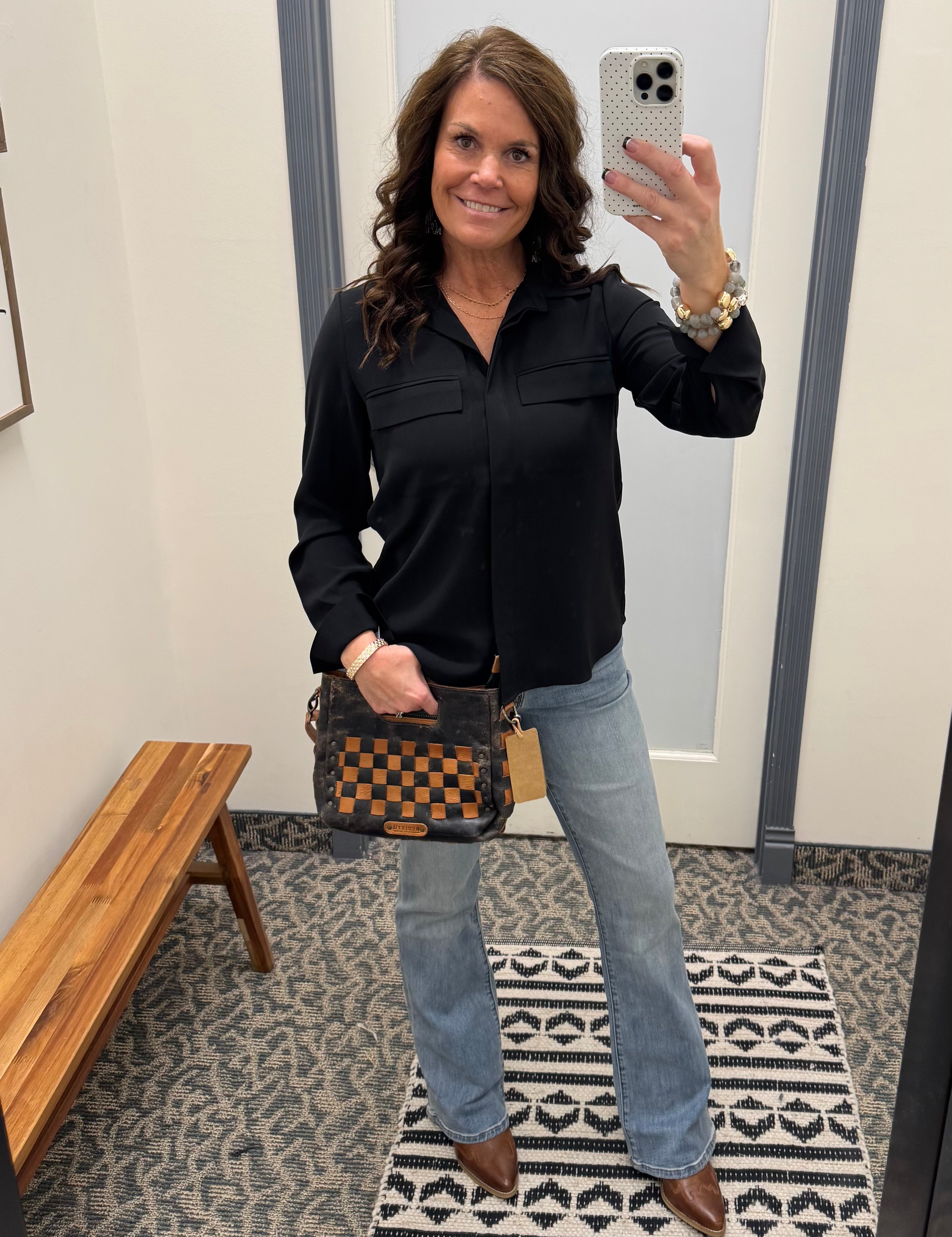 Black Janessa Shirt Tops - Button Ups THREAD & SUPPLY