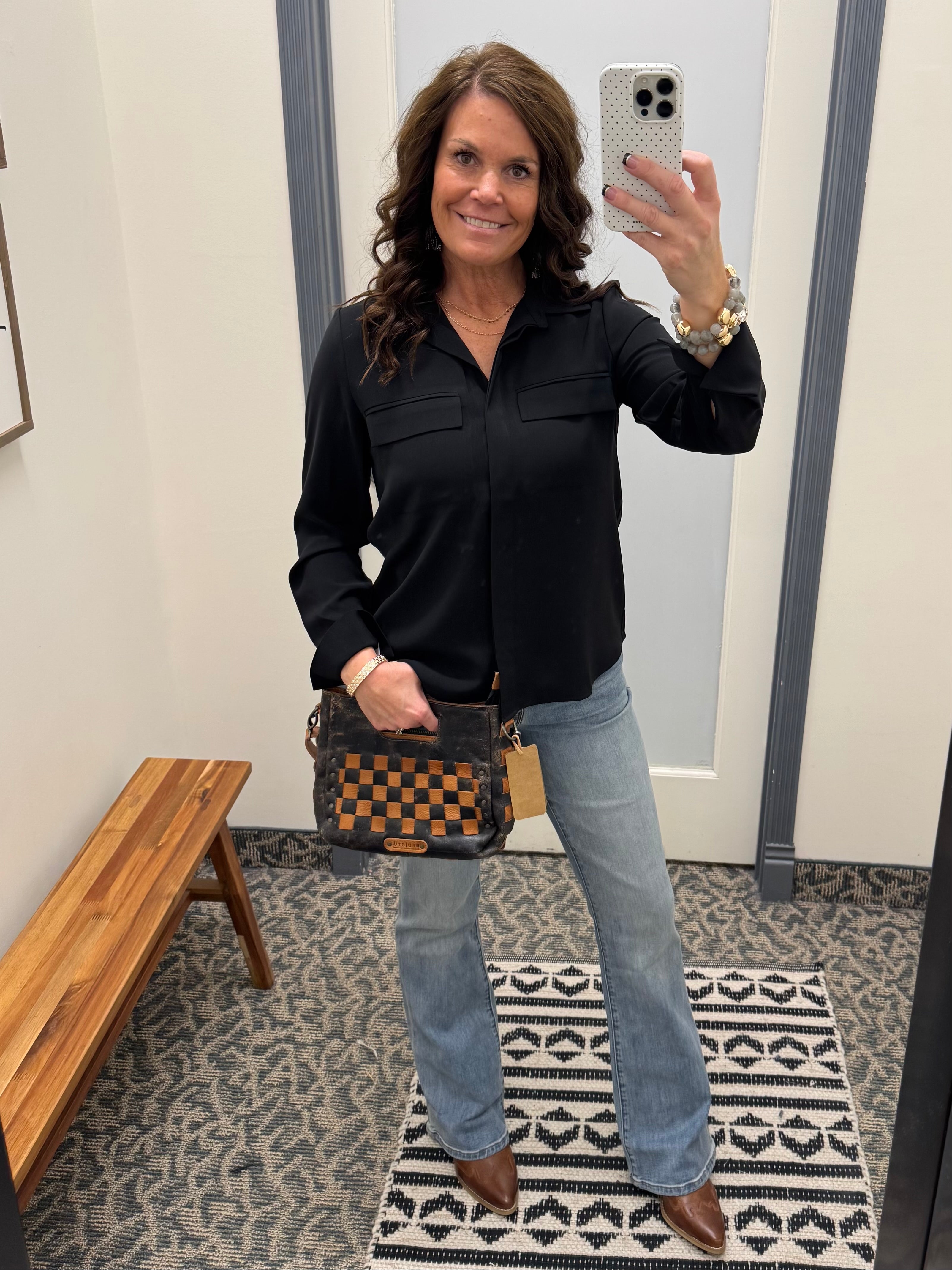 Black Janessa Shirt Tops - Button Ups THREAD & SUPPLY