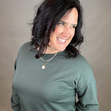 Green Long Sleeve Terry Top