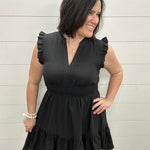 Black Smocked Waist Dress Dresses STACCATO