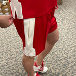 Red Zip Detail Lounge Set Bottoms - Shorts JODIFL