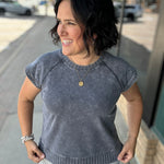 Washed Charcoal Hana Dolman Lounge Tee Top - Tee FLAG AND ANTHEM