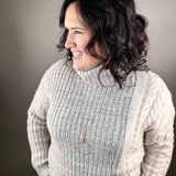 Grey Color Block Turtle Neck Sweater