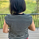 Black Stripe Ribbed Sleeveless Top