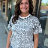 Leopard Short Sleeve Sweater Top - Sweater FATE by LFD