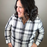 Grey Kaycee Knit Flannel