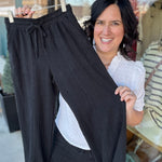 Black Solana Pants Bottom- Pants THREAD & SUPPLY