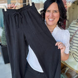 Black Solana Pants Bottom- Pants THREAD & SUPPLY