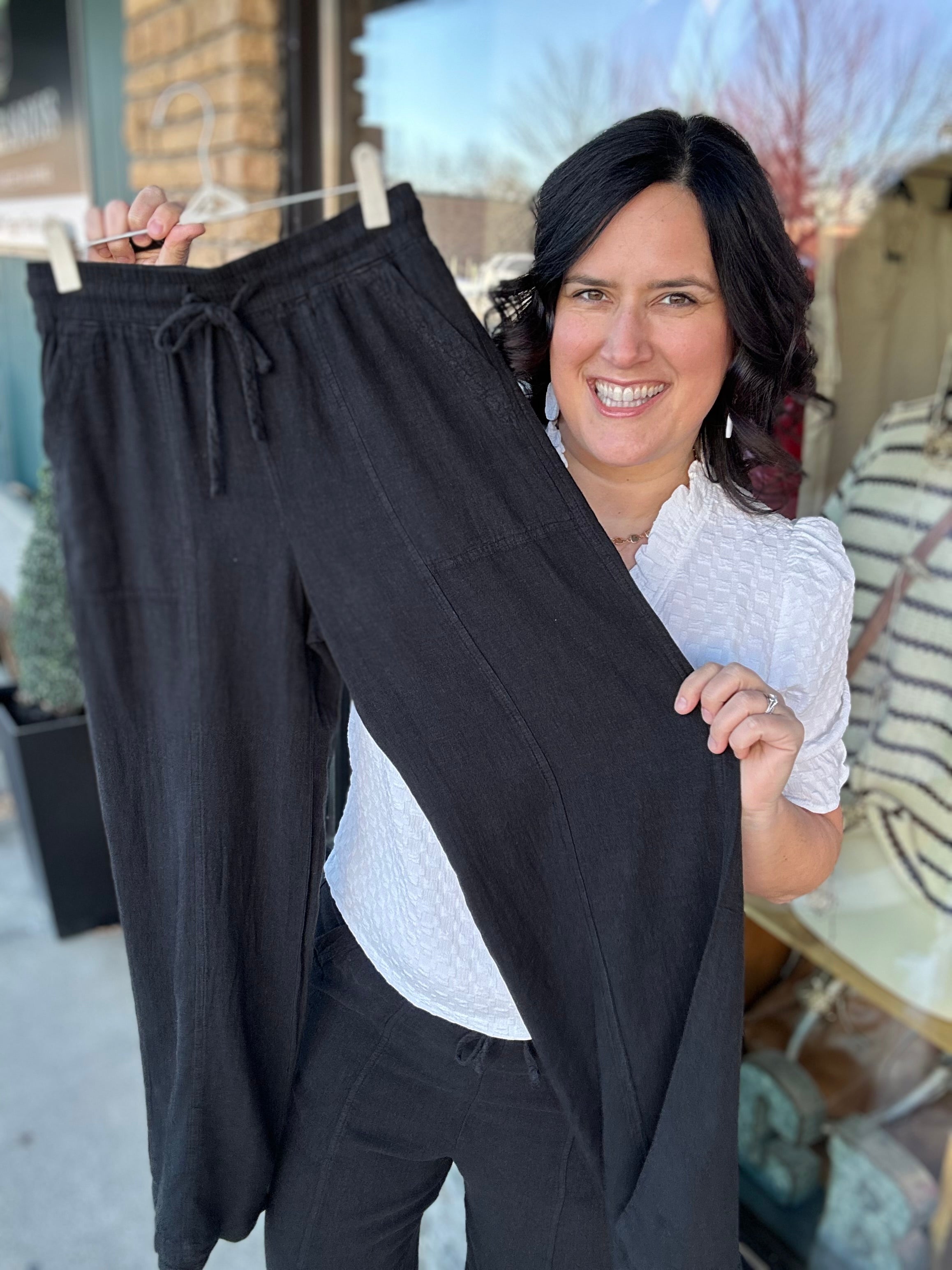 Black Solana Pants Bottom- Pants THREAD & SUPPLY