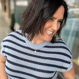Blue Ashley Striped Sweater Top - Sweater FLAG AND ANTHEM