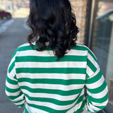 Kelly Green Striped Sweatshirt