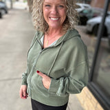 Clover Green Ashford Full Zip Hoodie Top - Sweatshirt THREAD & SUPPLY